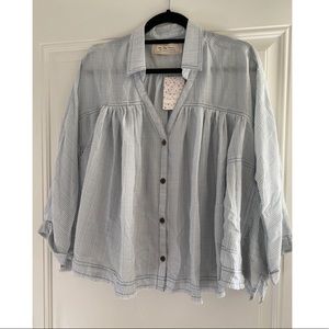 Free People Rainbow Picnic Plaid Top